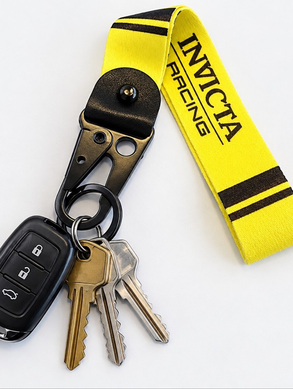 New INVICTA Racing Lifestyle Genuine Leather Keychain/Wristlet Lanyard Clip